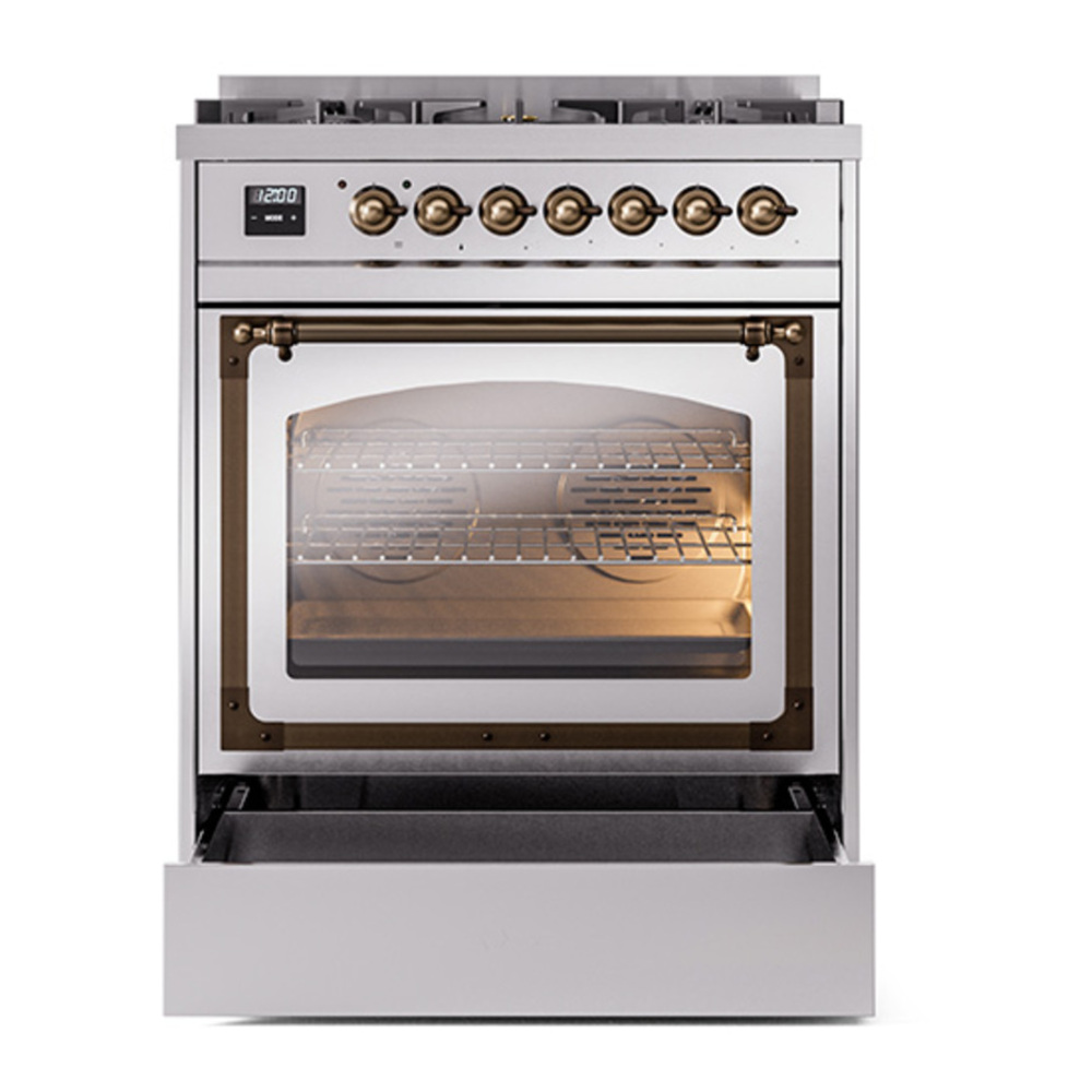 ILVE_UN30NMPSSB_Nostalgie_II_30"_Dual_Fuel_Range_drawer_opened