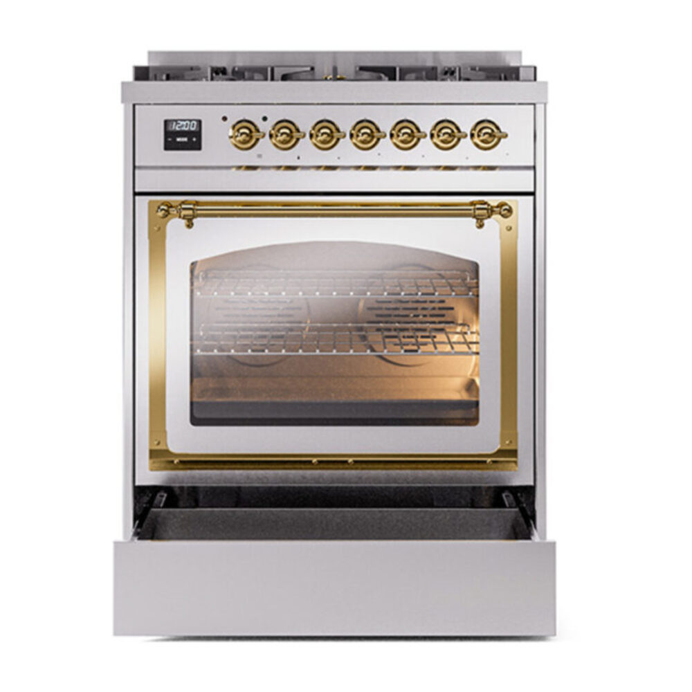 ILVE_UN30NMPSSGLP_Nostalgie_II_30"_Dual_Fuel_Range_drawer_opened