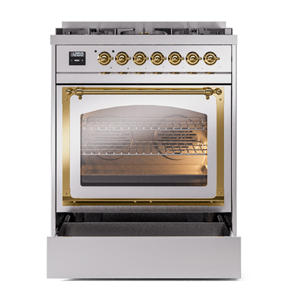 ILVE_UN30NMPSSG_Nostalgie_II_30"_Dual_Fuel_Range_drawer_opened