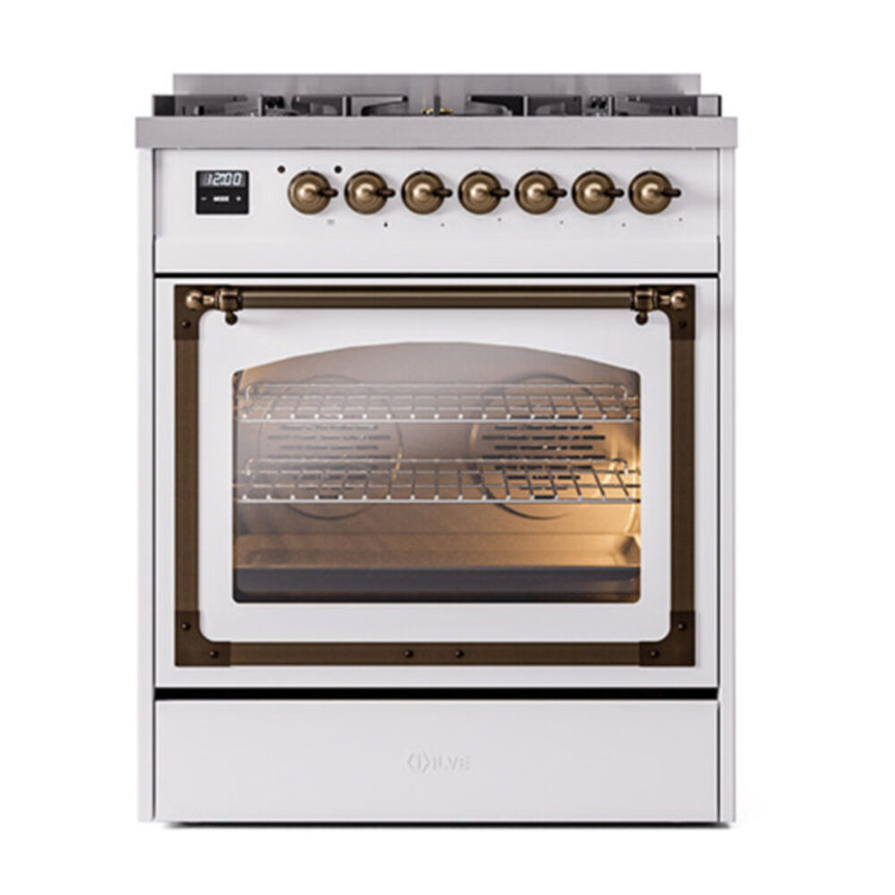 ILVE_UN30NMPWHB_Nostalgie_II_30"_Dual_Fuel_Range_front_view