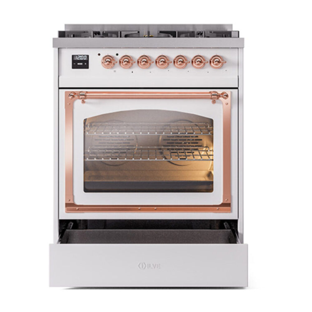ILVE_UN30NMPWHPLP_Nostalgie_II_30"_Dual_Fuel_Range_drawer_opened