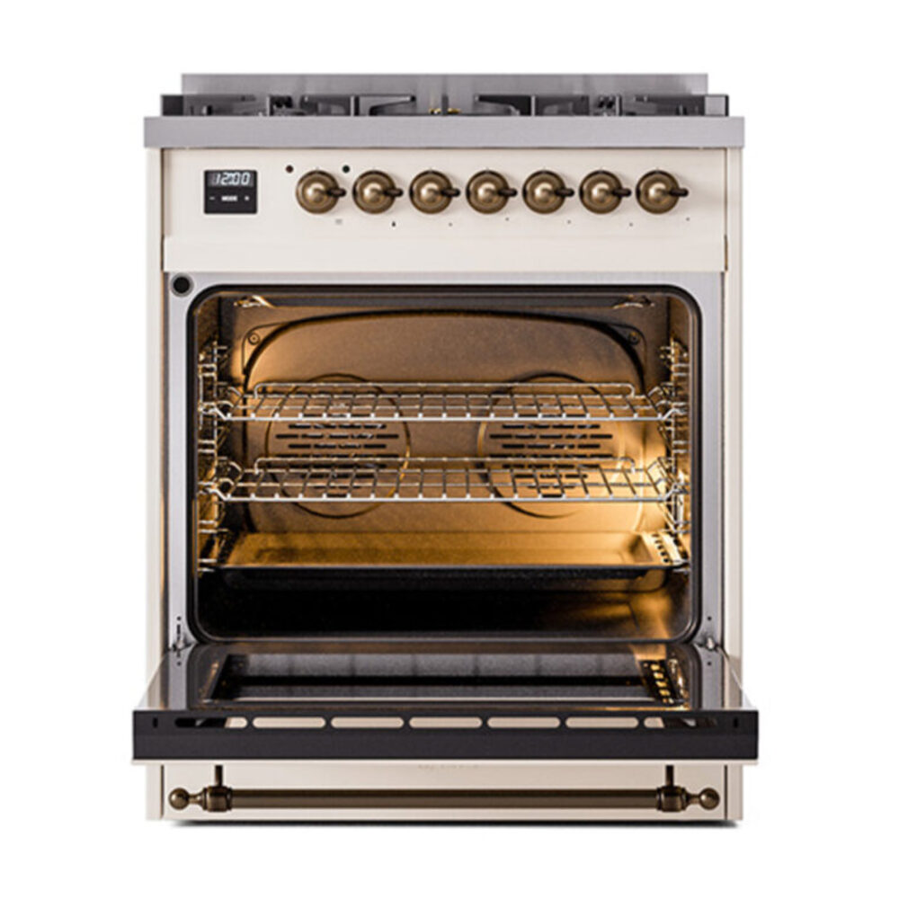 ILVE_UN30QNMPAWBLP_Nostalgie_II_30"_Dual_Fuel_Range_oven_door_opened
