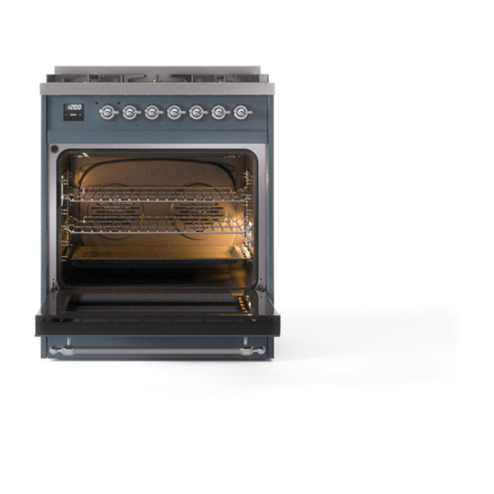 ILVE_UN30QNMPBGC_Nostalgie_II_30"_Dual_Fuel_Range_oven_door_opened