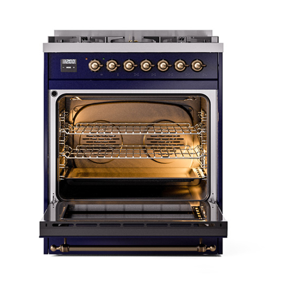 ILVE_UN30QNMPMBBLP_Nostalgie_II_30"_Dual_Fuel_Range_oven_door_opened