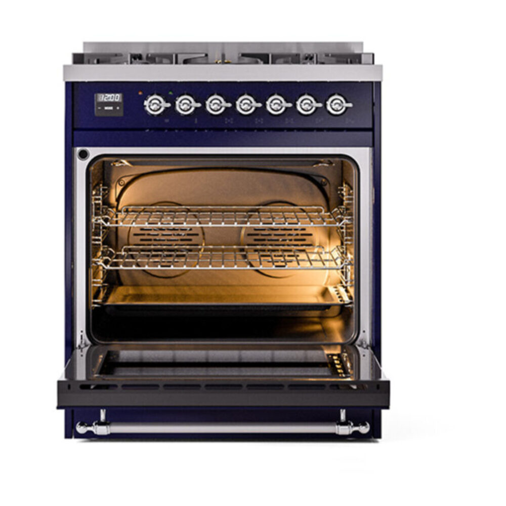 ILVE_UN30QNMPMBCLP_Nostalgie_II_30"_Dual_Fuel_Range_oven_door_opened