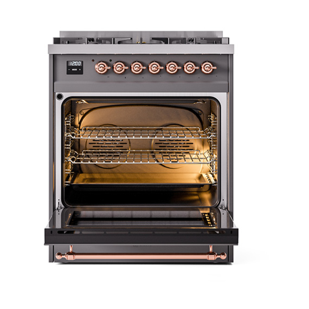 ILVE_UN30QNMPMGPLP_Nostalgie_II_30"_Dual_Fuel_Range_oven_door_opened