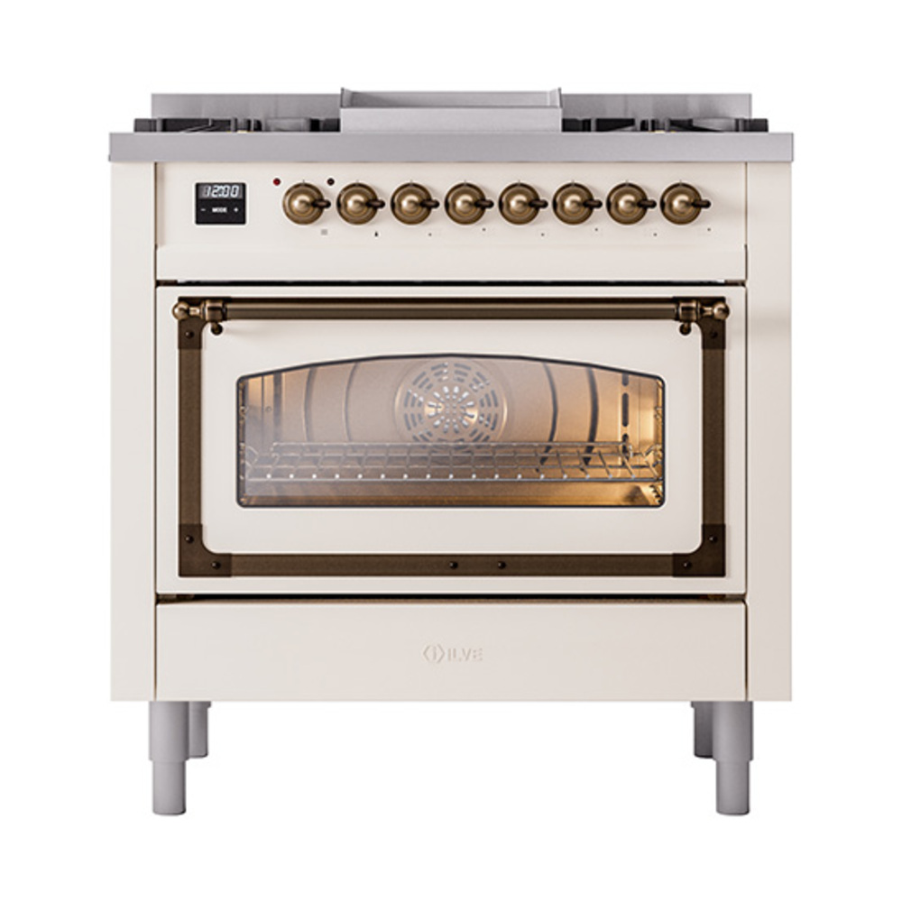 ILVE_UN36FNMPAWBLP_Nostalgie_II_30"_Dual_Fuel_Range_front_view