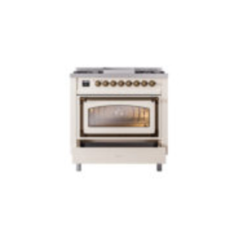 ILVE_UN36FNMPAWB_Nostalgie_II_30"_Dual_Fuel_Range_drawer_opened