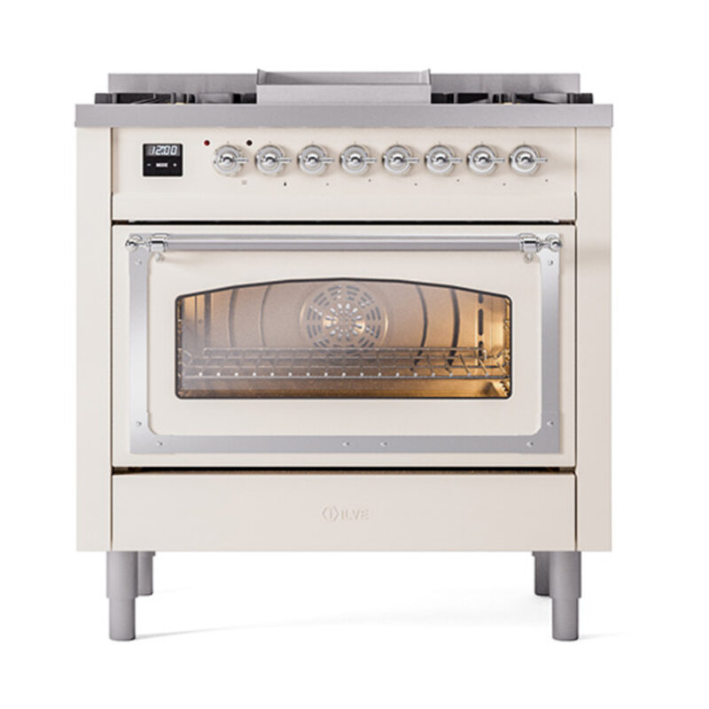 ILVE_UN36FNMPAWCLP_Nostalgie_II_30"_Dual_Fuel_Range_front_view