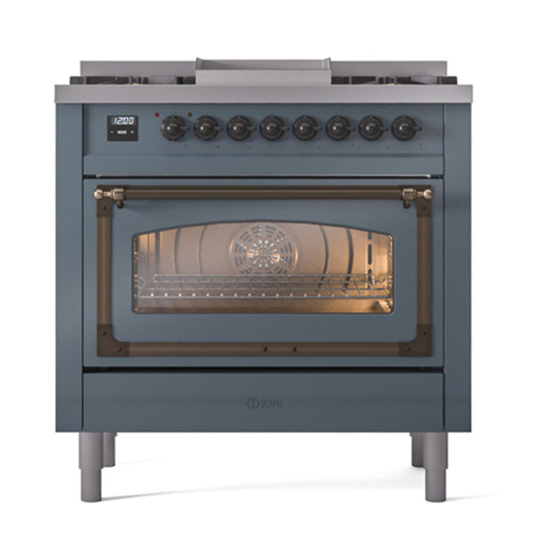 ILVE_UN36FNMPBGB_Nostalgie_II_30"_Dual_Fuel_Range_front_view