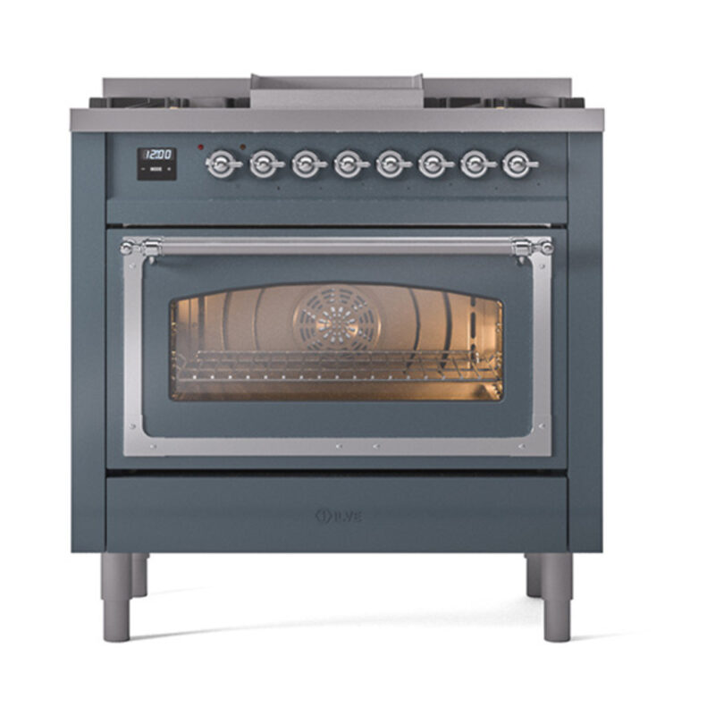 ILVE_UN36FNMPBGCLP_Nostalgie_II_30"_Dual_Fuel_Range_front_view