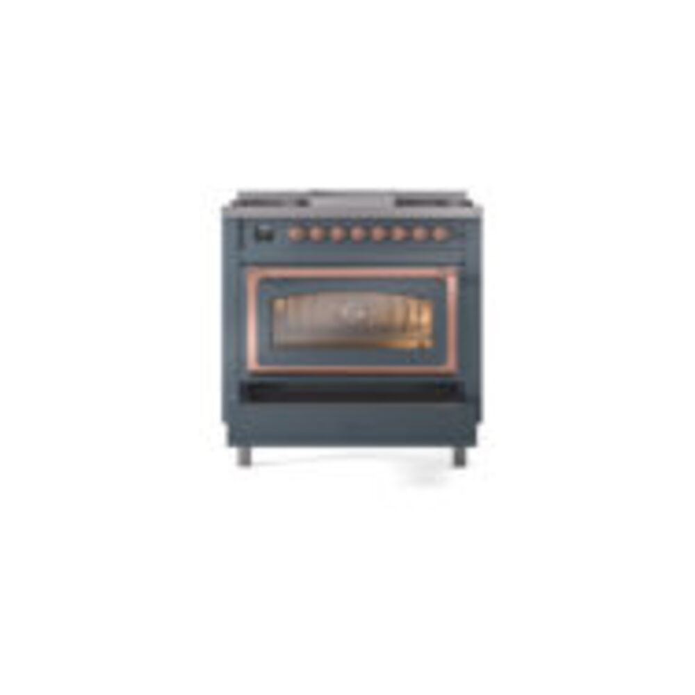 ILVE_UN36FNMPBGPLP_Nostalgie_II_30"_Dual_Fuel_Range_drawer_opened