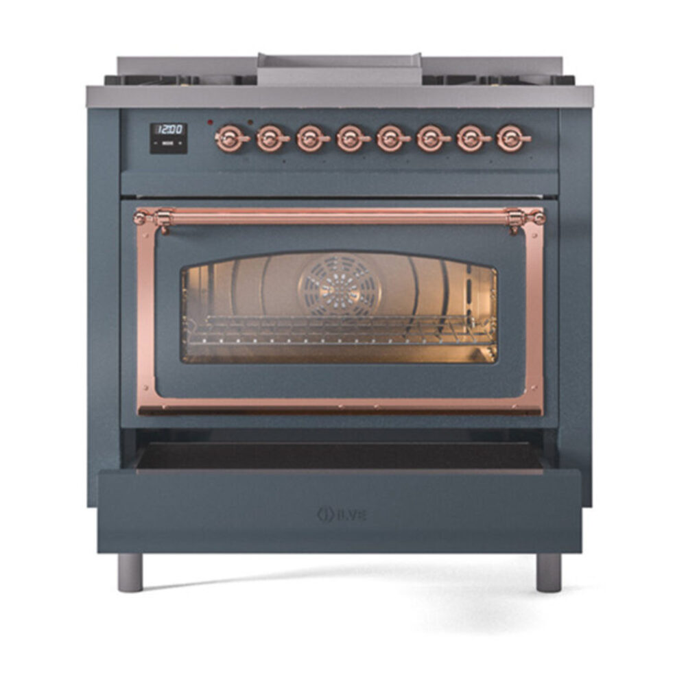 ILVE_UN36FNMPBGP_Nostalgie_II_30"_Dual_Fuel_Range_drawer_opened
