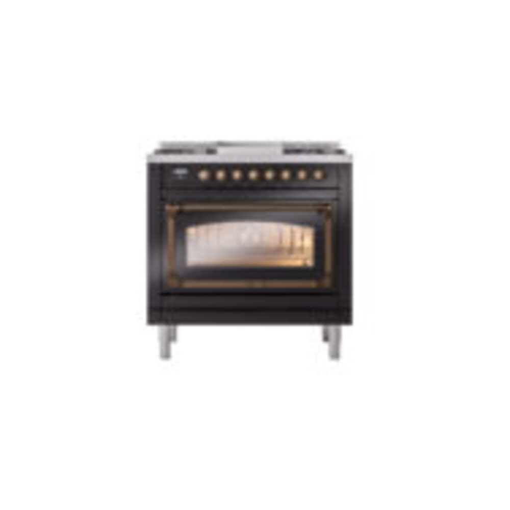 ILVE_UN36FNMPBKBLP_Nostalgie_II_30"_Dual_Fuel_Range_front_view