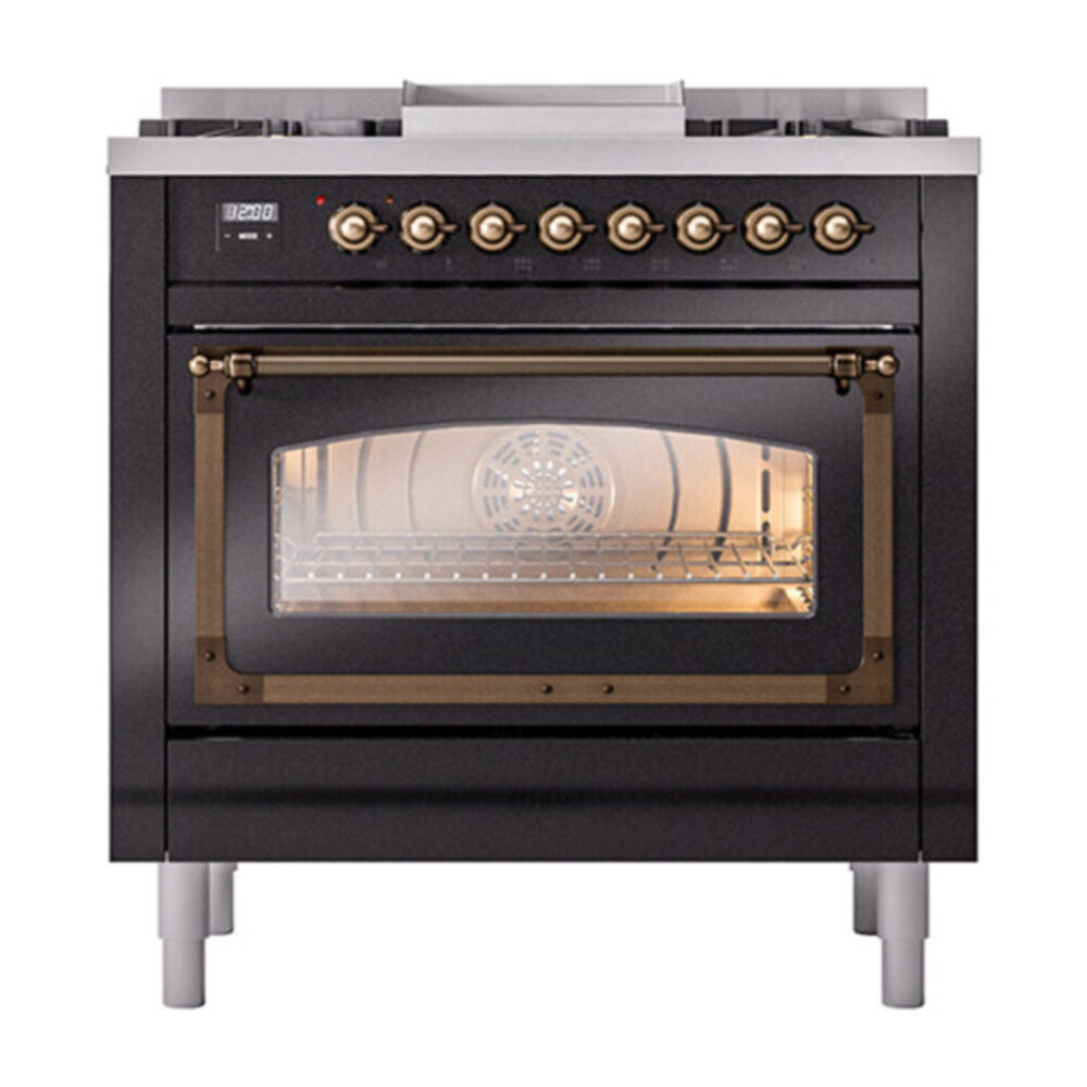 ILVE_UN36FNMPBKBLP_Nostalgie_II_30"_Dual_Fuel_Range_front_view