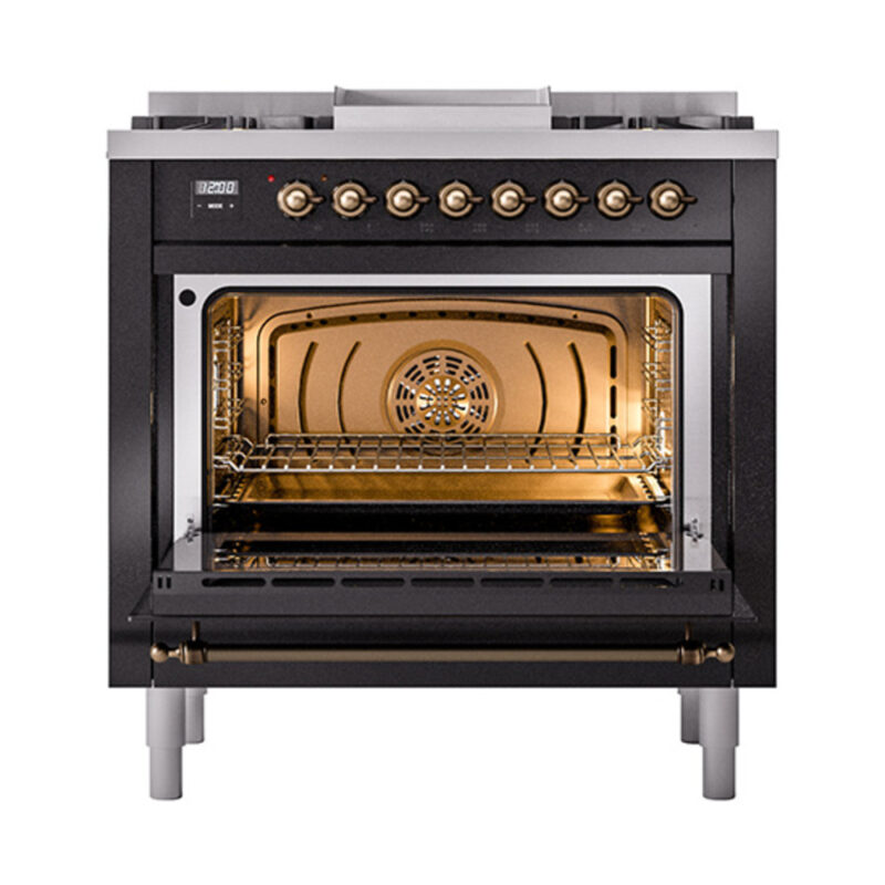 ILVE_UN36FNMPBKBLP_Nostalgie_II_30"_Dual_Fuel_Range_oven_door_opened