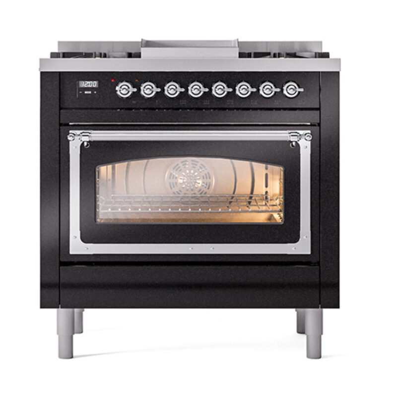 ILVE_UN36FNMPBKC_Nostalgie_II_30"_Dual_Fuel_Range_front_view