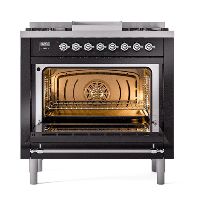 ILVE_UN36FNMPBKC_Nostalgie_II_30"_Dual_Fuel_Range_oven_door_opened