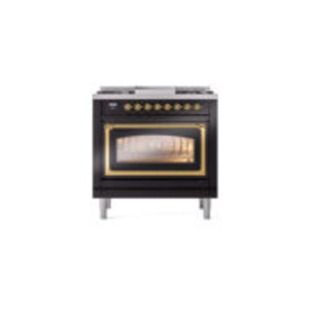 ILVE_UN36FNMPBKGLP_Nostalgie_II_30"_Dual_Fuel_Range_front_view