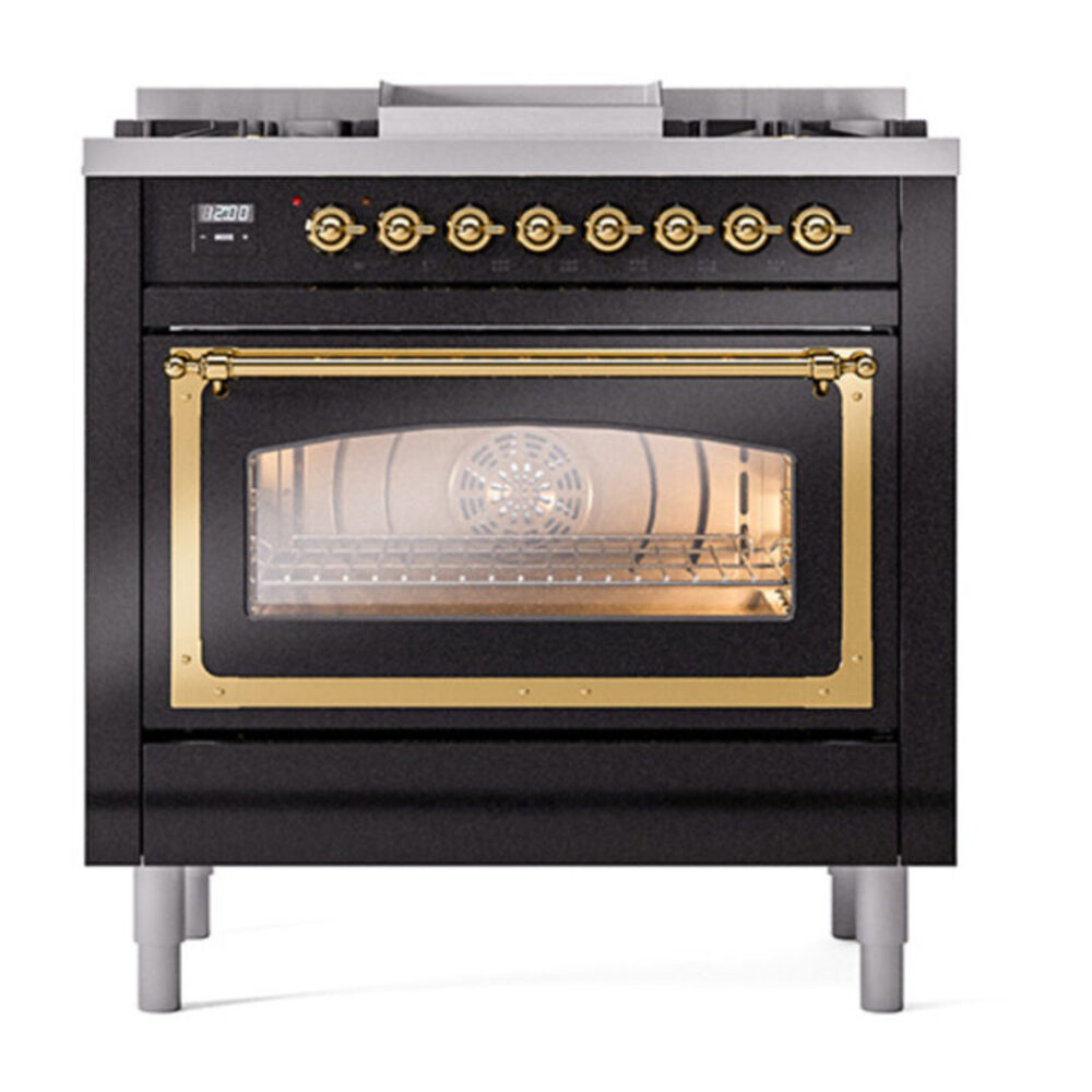 ILVE_UN36FNMPBKG_Nostalgie_II_30"_Dual_Fuel_Range_front_view
