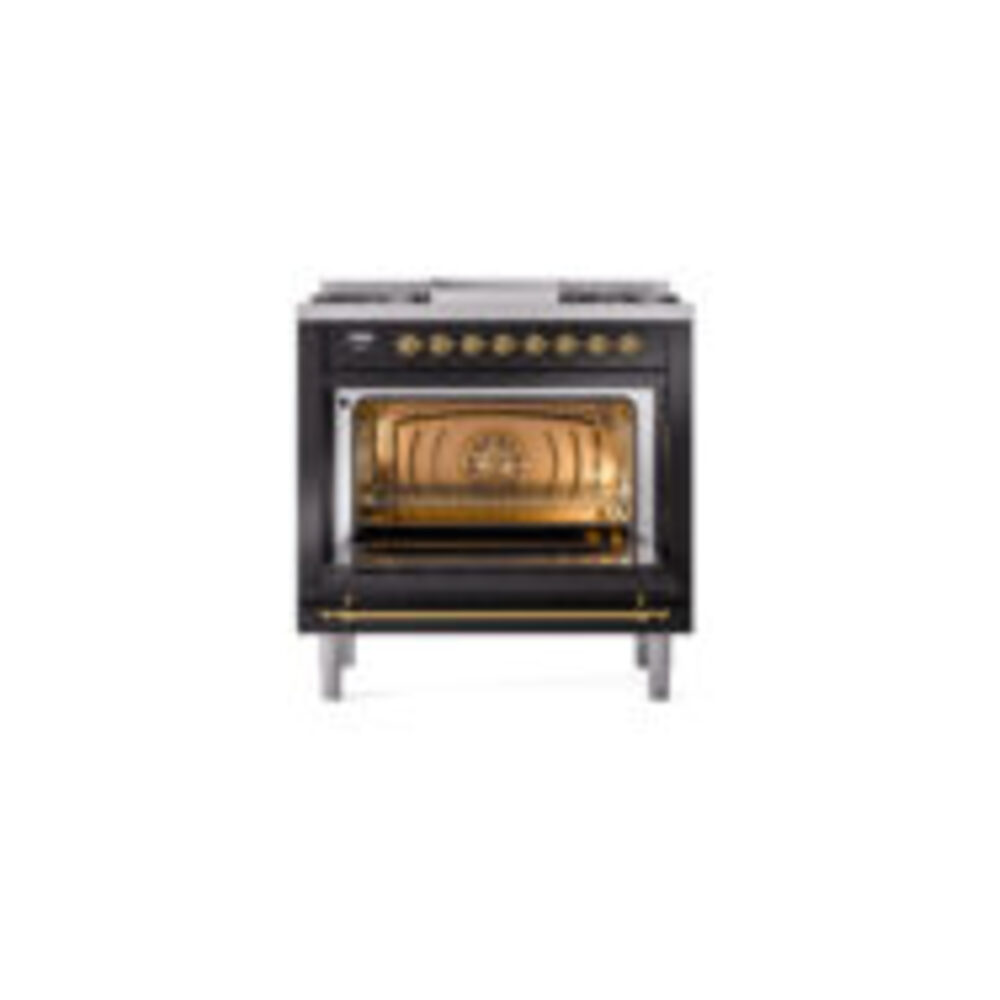 ILVE_UN36FNMPBKG_Nostalgie_II_30"_Dual_Fuel_Range_oven_door_opened
