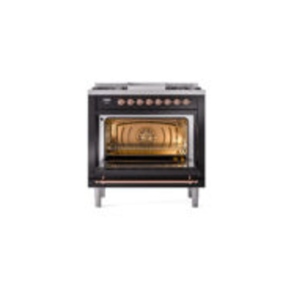 ILVE_UN36FNMPBKPLP_Nostalgie_II_30"_Dual_Fuel_Range_oven_door_opened