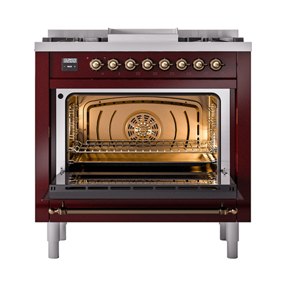 ILVE_UN36FNMPBUB_Nostalgie_II_30"_Dual_Fuel_Range_oven_door_opened