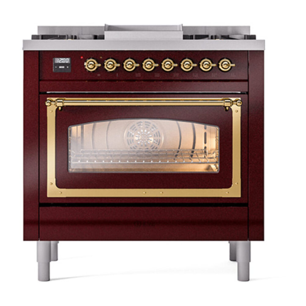 ILVE_UN36FNMPBUGLP_Nostalgie_II_30"_Dual_Fuel_Range_front_view