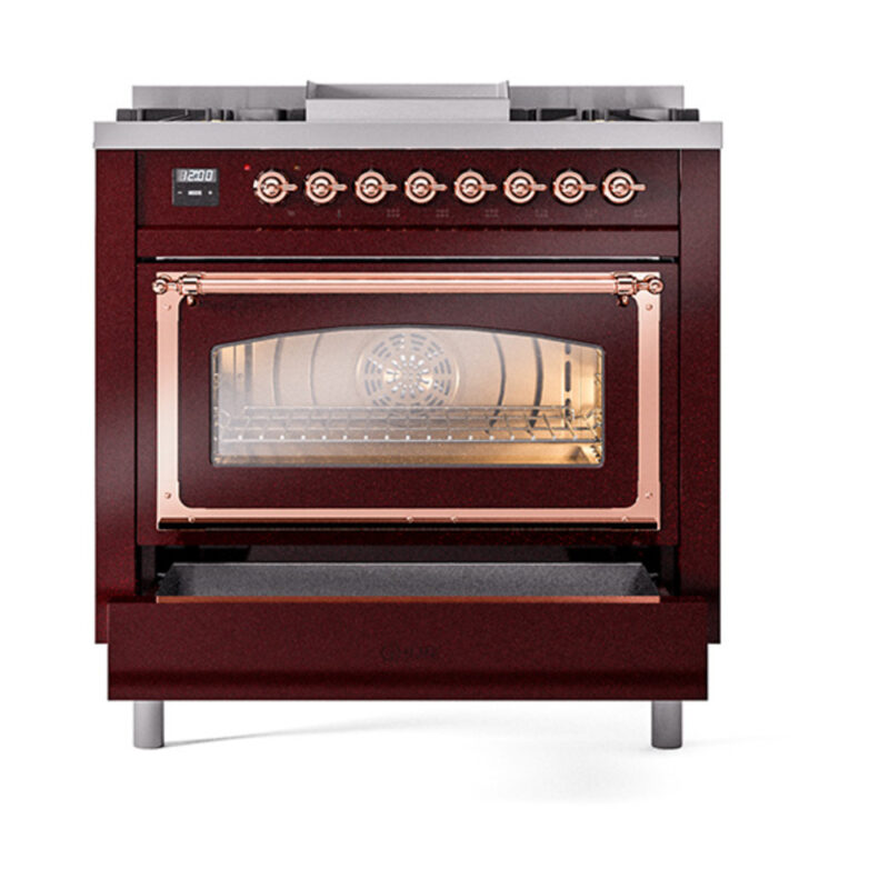 ILVE_UN36FNMPBUP_Nostalgie_II_30"_Dual_Fuel_Range_drawer_opened