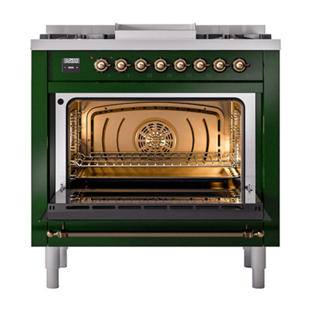 ILVE_UN36FNMPEGB_Nostalgie_II_30"_Dual_Fuel_Range_oven_door_opened