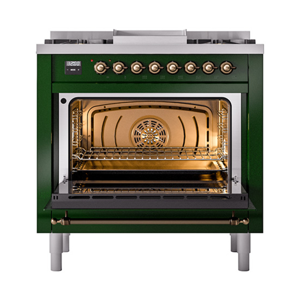 ILVE_UN36FNMPEGB_Nostalgie_II_30"_Dual_Fuel_Range_oven_door_opened