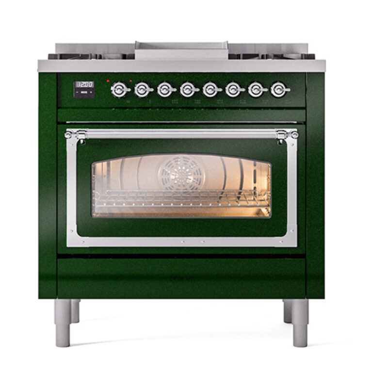 ILVE_UN36FNMPEGCLP_Nostalgie_II_30"_Dual_Fuel_Range_front_view