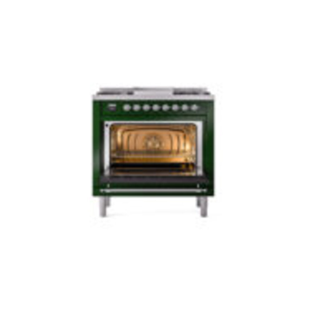 ILVE_UN36FNMPEGCLP_Nostalgie_II_30"_Dual_Fuel_Range_oven_door_opened