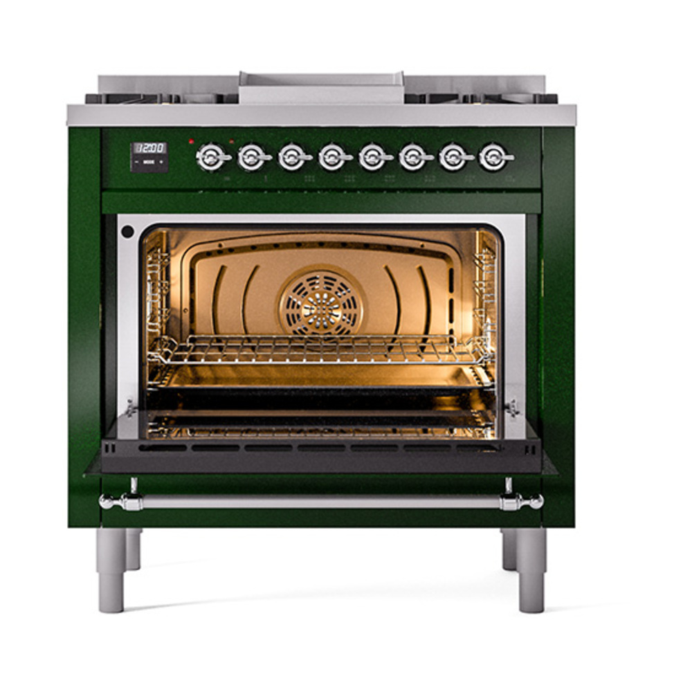 ILVE_UN36FNMPEGCLP_Nostalgie_II_30"_Dual_Fuel_Range_oven_door_opened