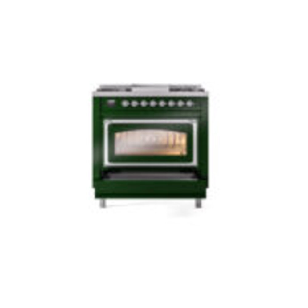 ILVE_UN36FNMPEGCLP_Nostalgie_II_30"_Dual_Fuel_Range_drawer_opened