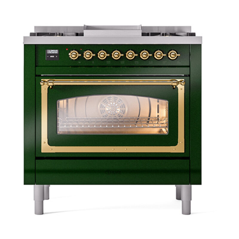 ILVE_UN36FNMPEGGLP_Nostalgie_II_30"_Dual_Fuel_Range_front_view