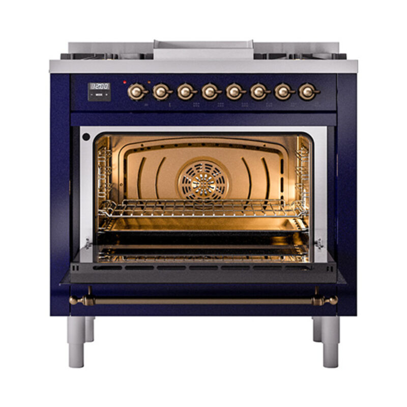 ILVE_UN36FNMPMBB_Nostalgie_II_30"_Dual_Fuel_Range_oven_door_opened