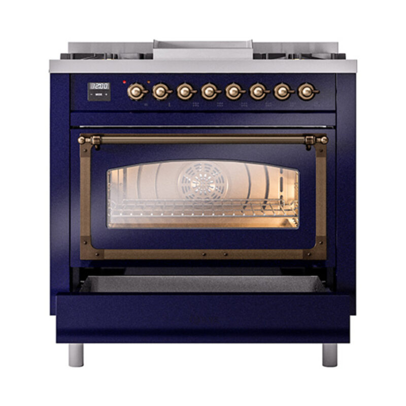 ILVE_UN36FNMPMBB_Nostalgie_II_30"_Dual_Fuel_Range_drawer_opened