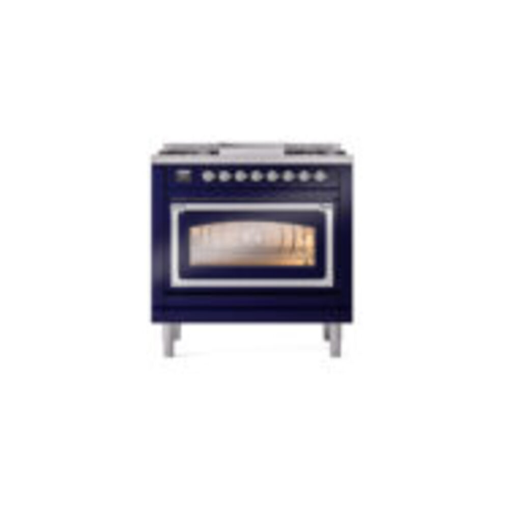 ILVE_UN36FNMPMBCLP_Nostalgie_II_30"_Dual_Fuel_Range_front_view