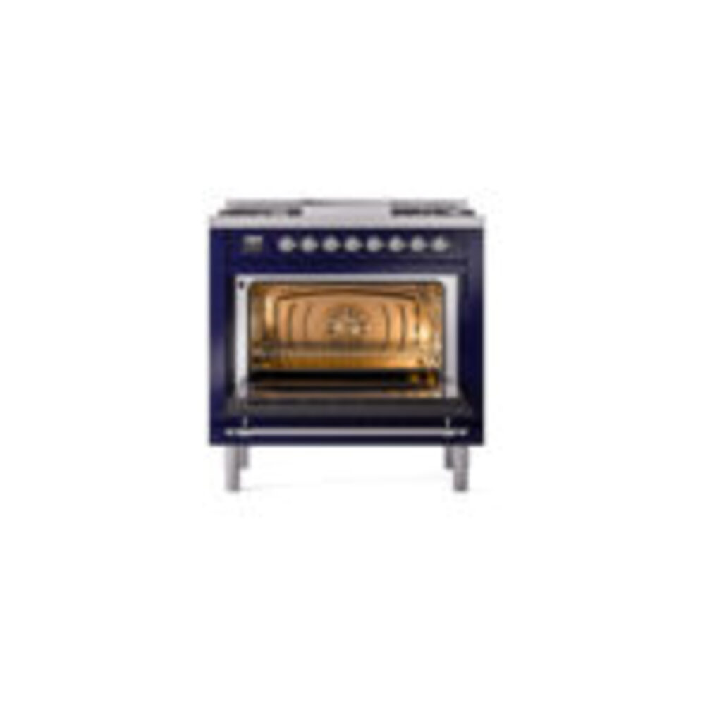 ILVE_UN36FNMPMBC_Nostalgie_II_30"_Dual_Fuel_Range_oven_door_opened