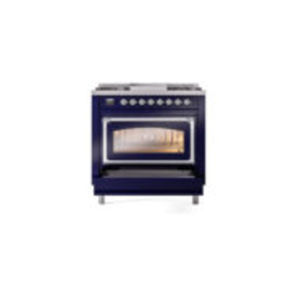 ILVE_UN36FNMPMBC_Nostalgie_II_30"_Dual_Fuel_Range_drawer_opened