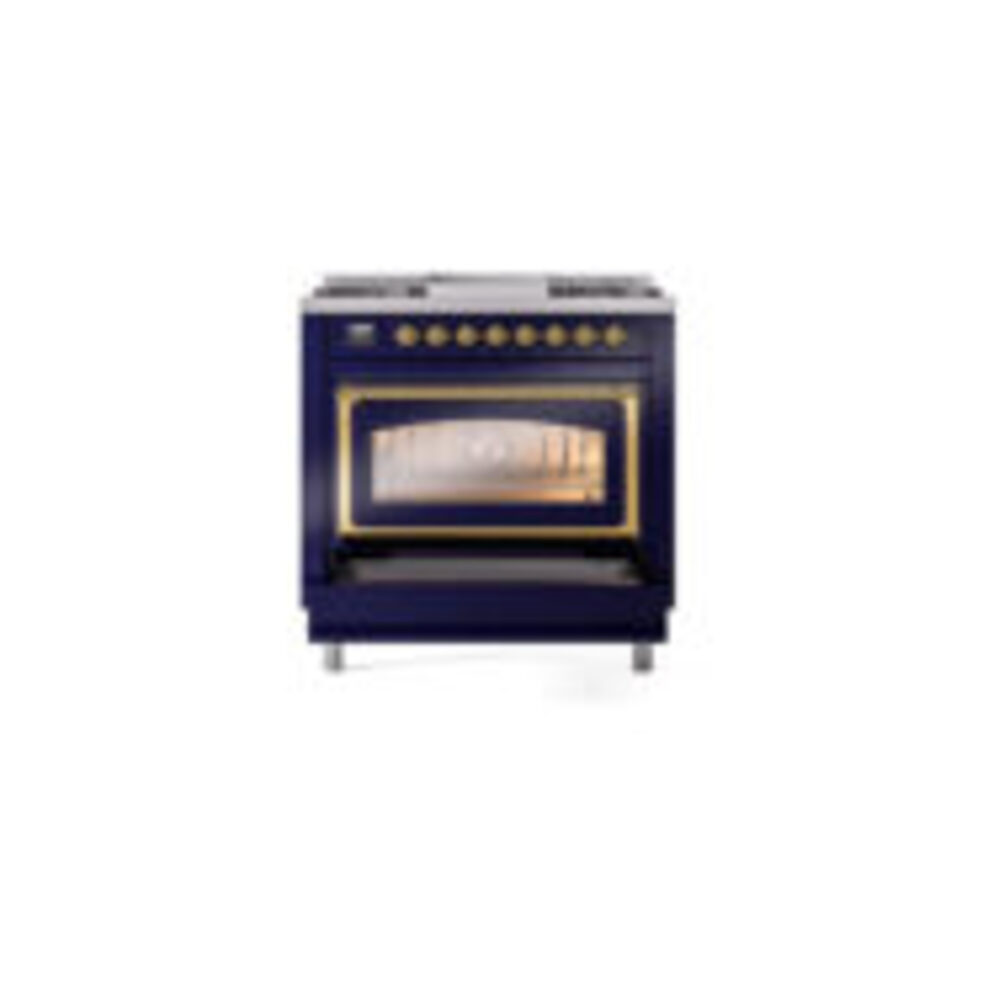 ILVE_UN36FNMPMBGLP_Nostalgie_II_30"_Dual_Fuel_Range_drawer_opened