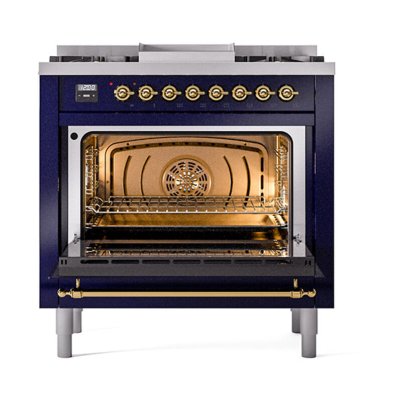 ILVE_UN36FNMPMBG_Nostalgie_II_30"_Dual_Fuel_Range_oven_door_opened