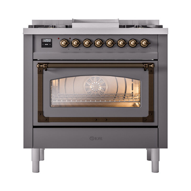 ILVE_UN36FNMPMGBLP_Nostalgie_II_30"_Dual_Fuel_Range_front_view