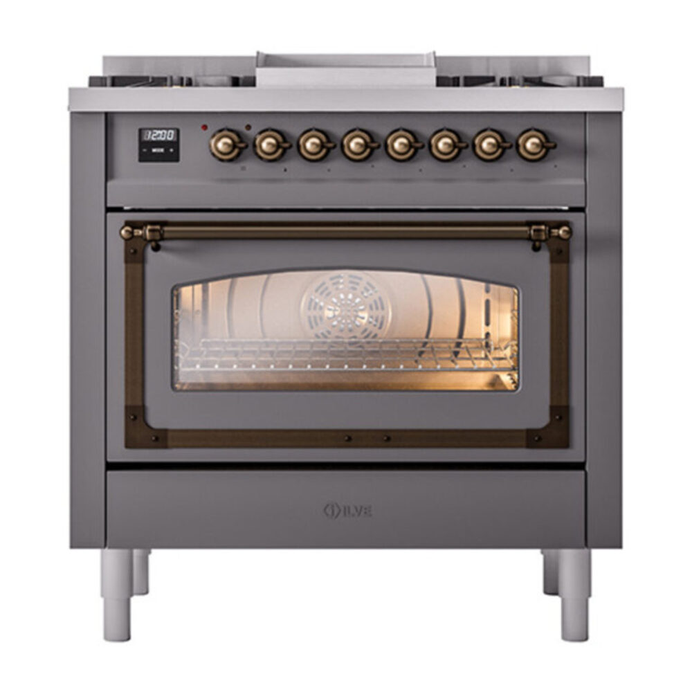 ILVE_UN36FNMPMGB_Nostalgie_II_30"_Dual_Fuel_Range_front_view