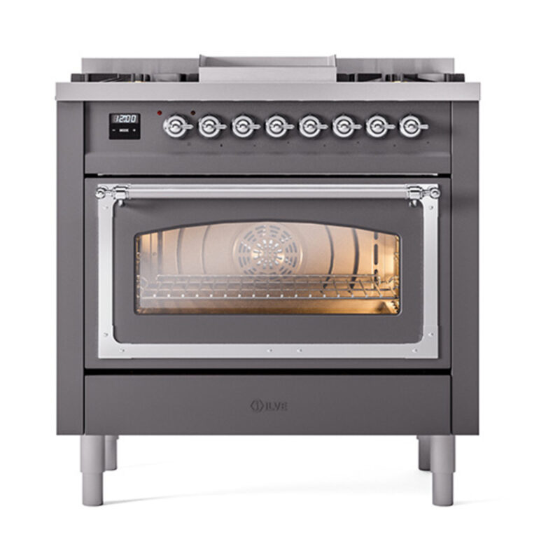 ILVE_UN36FNMPMGCLP_Nostalgie_II_30"_Dual_Fuel_Range_front_view