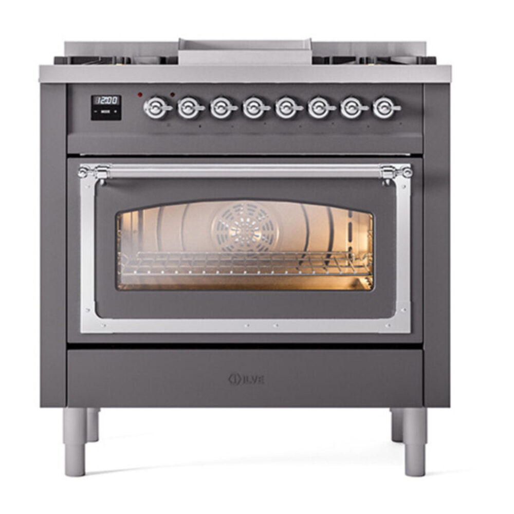 ILVE_UN36FNMPMGC_Nostalgie_II_30"_Dual_Fuel_Range_front_view