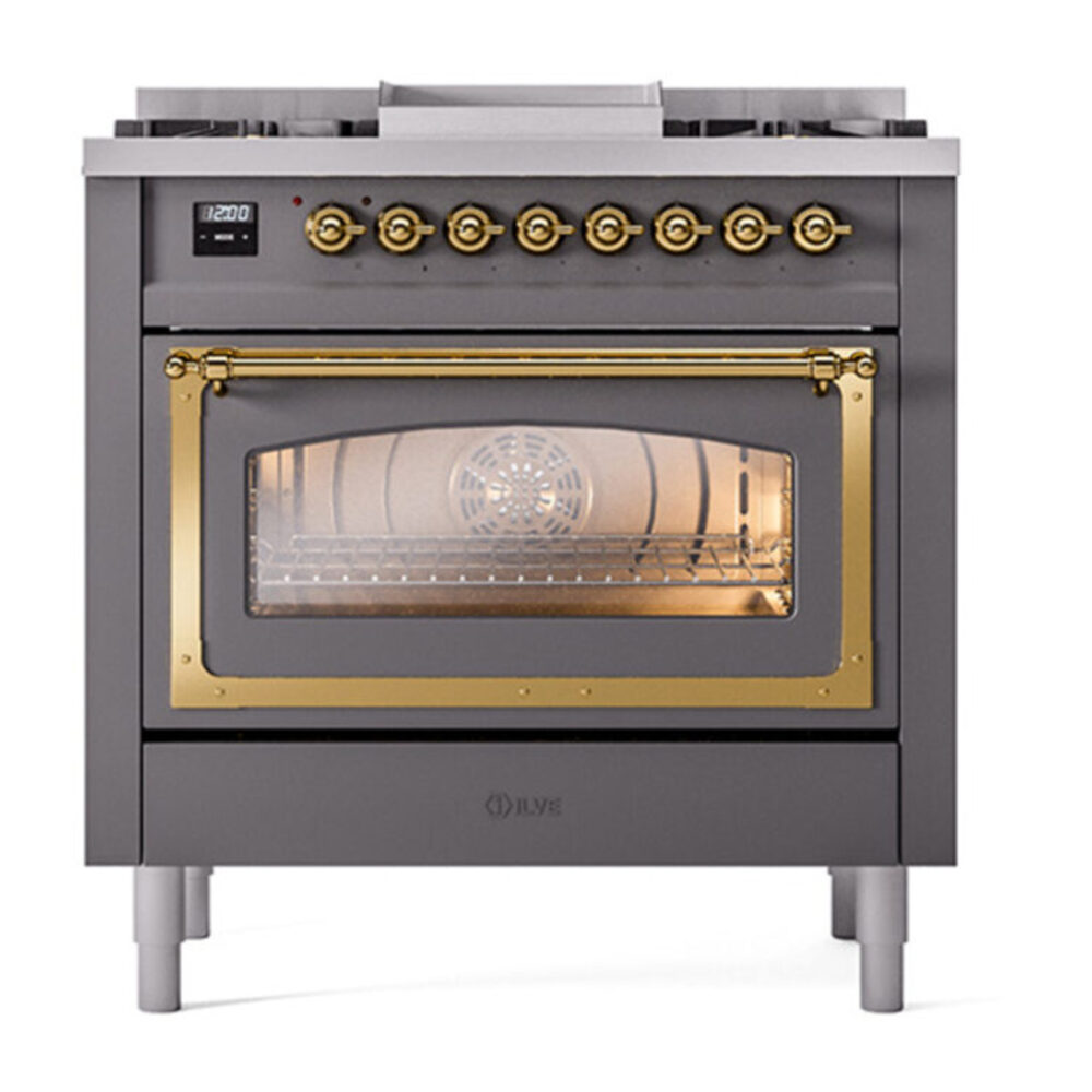 ILVE_UN36FNMPMGGLP_Nostalgie_II_30"_Dual_Fuel_Range_front_view