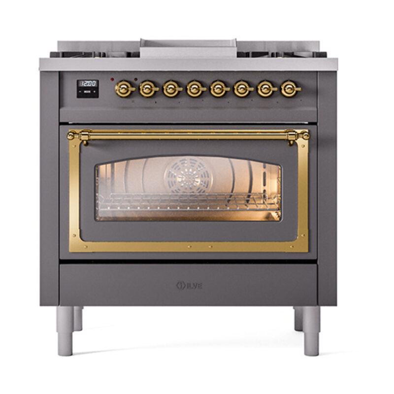 ILVE_UN36FNMPMGG_Nostalgie_II_30"_Dual_Fuel_Range_front_view