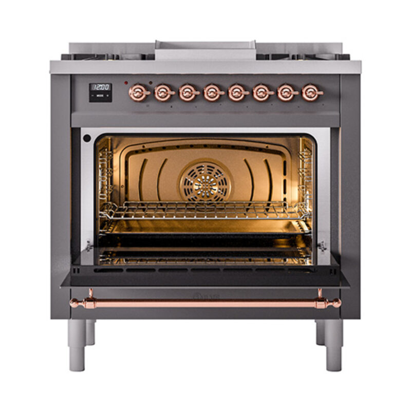 ILVE_UN36FNMPMGP_Nostalgie_II_30"_Dual_Fuel_Range_oven_door_opened